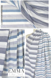 Japanese yarn-dye reversible stripe cotton - blue