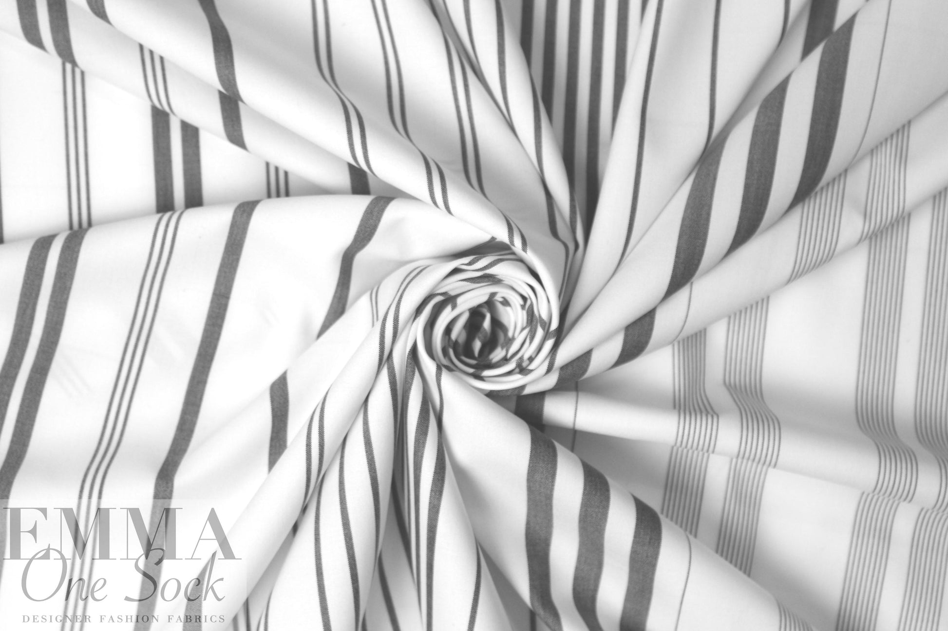 Italian varied stripe cotton blend stretch shirting