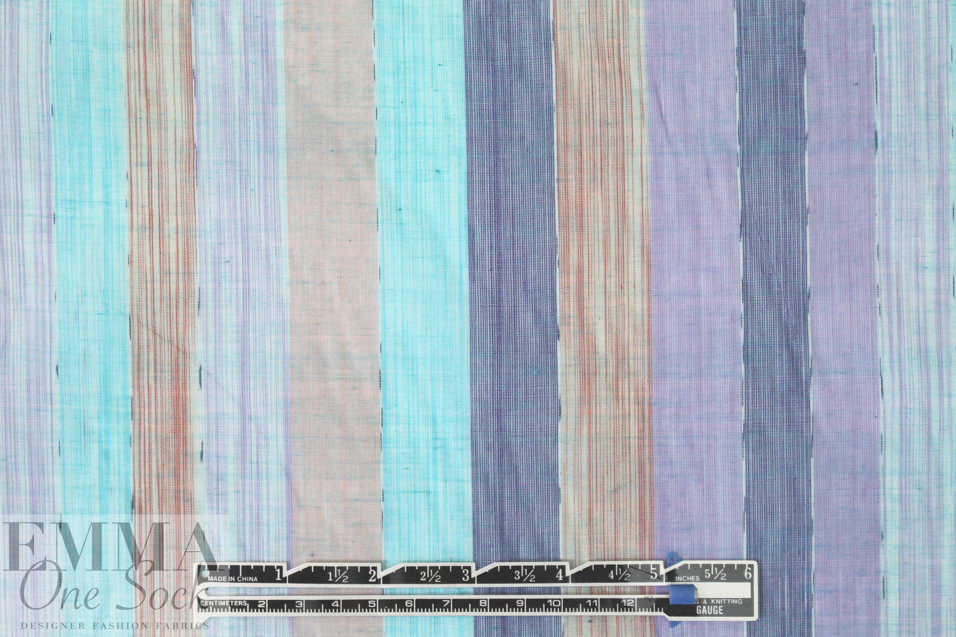 NY designer cotton/viscose striped organza - blues