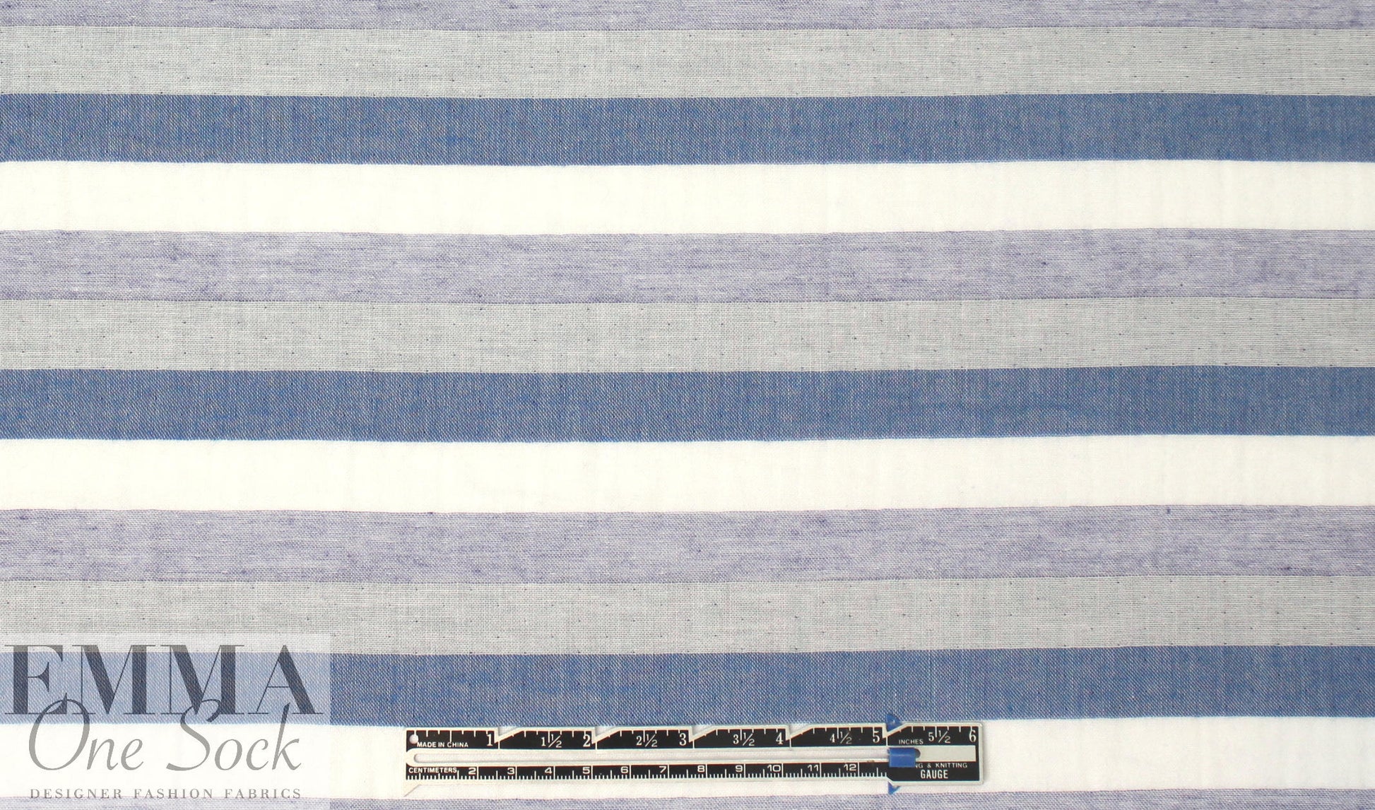 Japanese yarn-dye reversible stripe cotton - blue