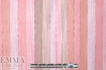 NY designer cotton/viscose striped organza - coral
