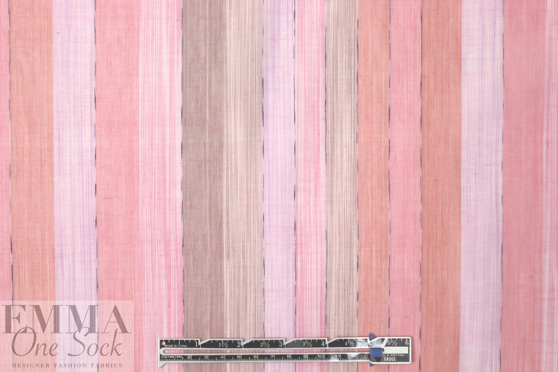 NY designer cotton/viscose striped organza - coral 1 yard