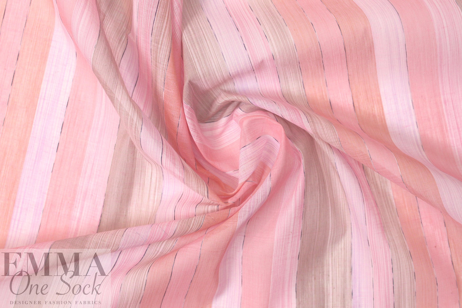 NY designer cotton/viscose striped organza - coral 1 yard