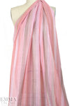 NY designer cotton/viscose striped organza - coral 1.125 yds