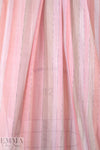 NY designer cotton/viscose striped organza - coral