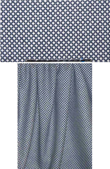 Italian navy/white graphic all-cotton suiting