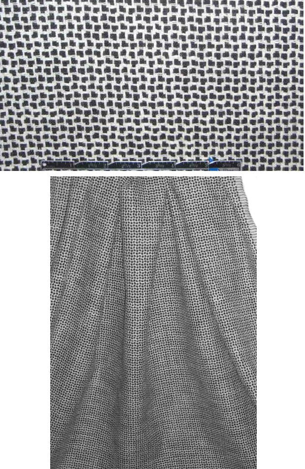 Italian graphite/cream all-cotton suiting 1.625 yds