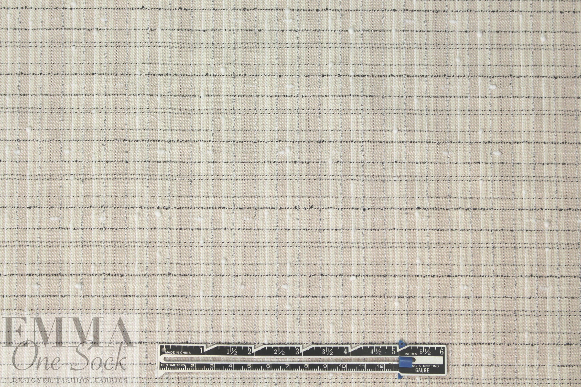famous designer cotton nubby grid suiting - khaki 1 yard