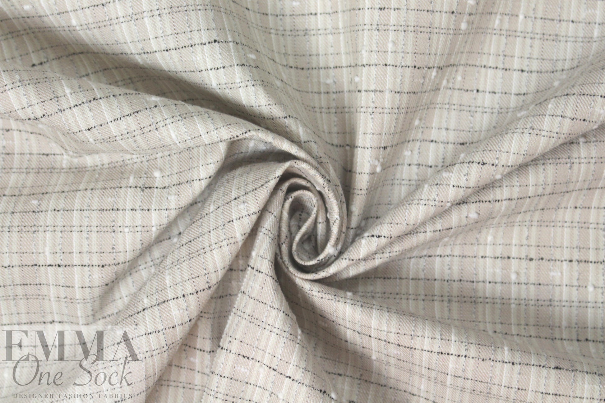 famous designer cotton nubby grid suiting - khaki .875 yds