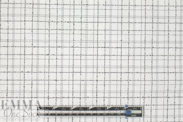 famous designer cotton nubby grid suiting - white/black .875 yds