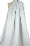 famous designer cotton nubby grid suiting - white/black 1.5 yd