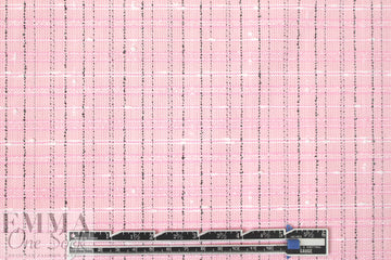 famous designer cotton nubby grid suiting - pink/black