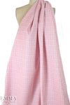 famous designer cotton nubby grid suiting - pink/black