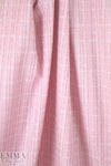 famous designer cotton nubby grid suiting - pink/black 1.66 yd