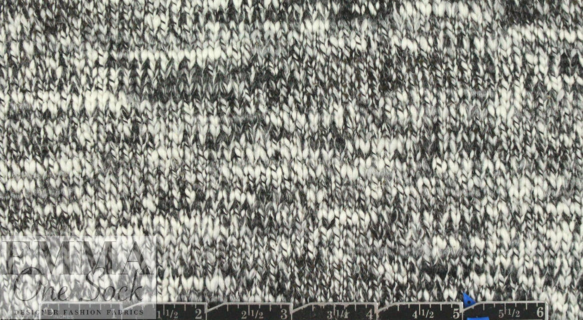 Italian salt-pepper tweedy cotton sweater knit 1.125 yds