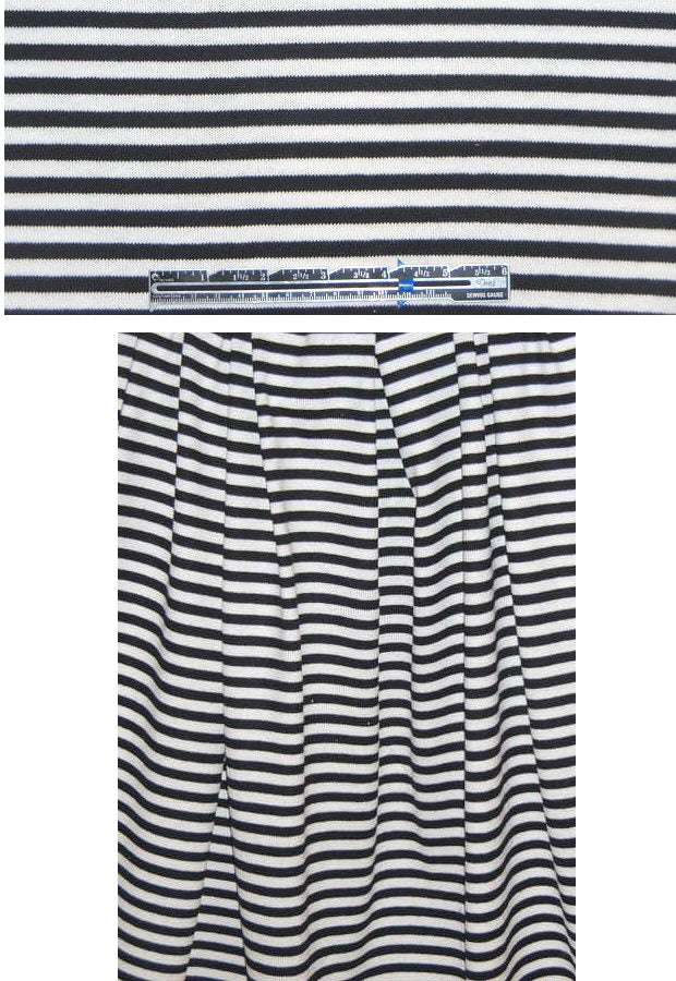 NY designer black/white stripe cotton sweater knit