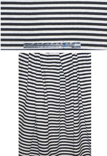 NY designer black/white stripe cotton sweater knit