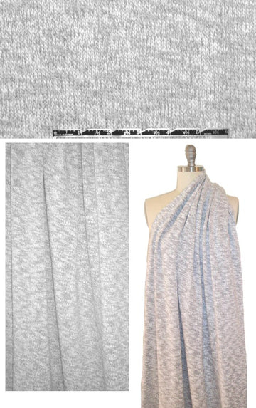 Sp1endid gray/white tweedy cotton sweater knit 1.875 yd