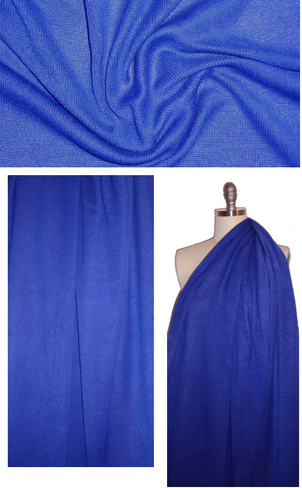 NY designer lightweight cotton sweater knit - indigo 1.5 yds