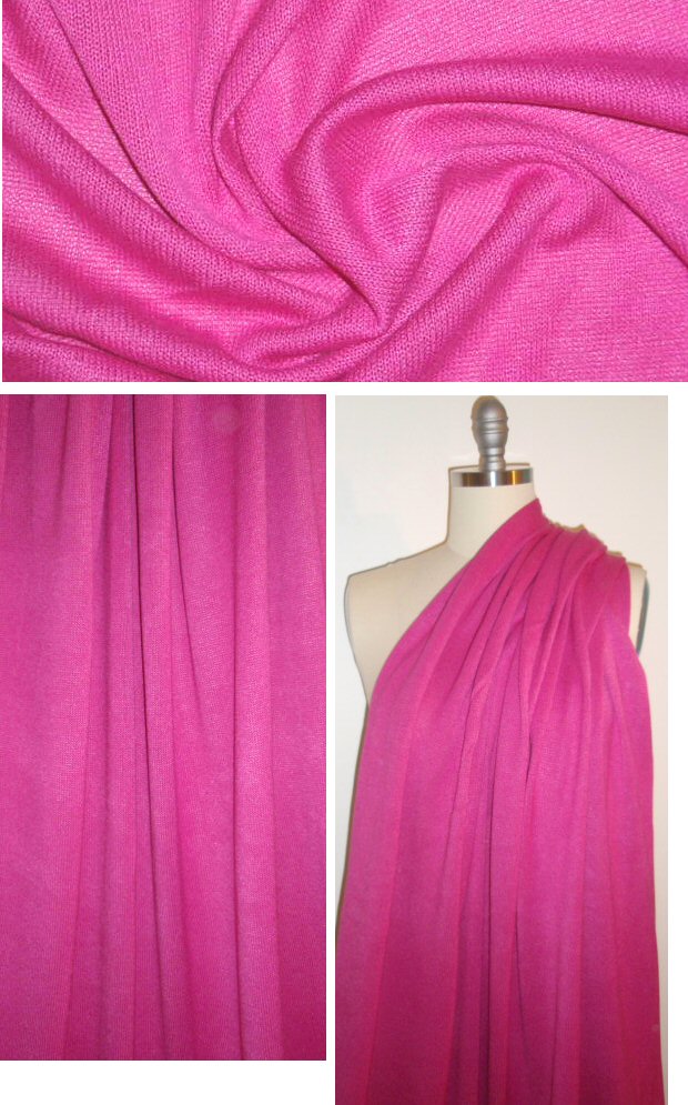 NY designer lightweight cotton sweater knit - pink 1.5 yd
