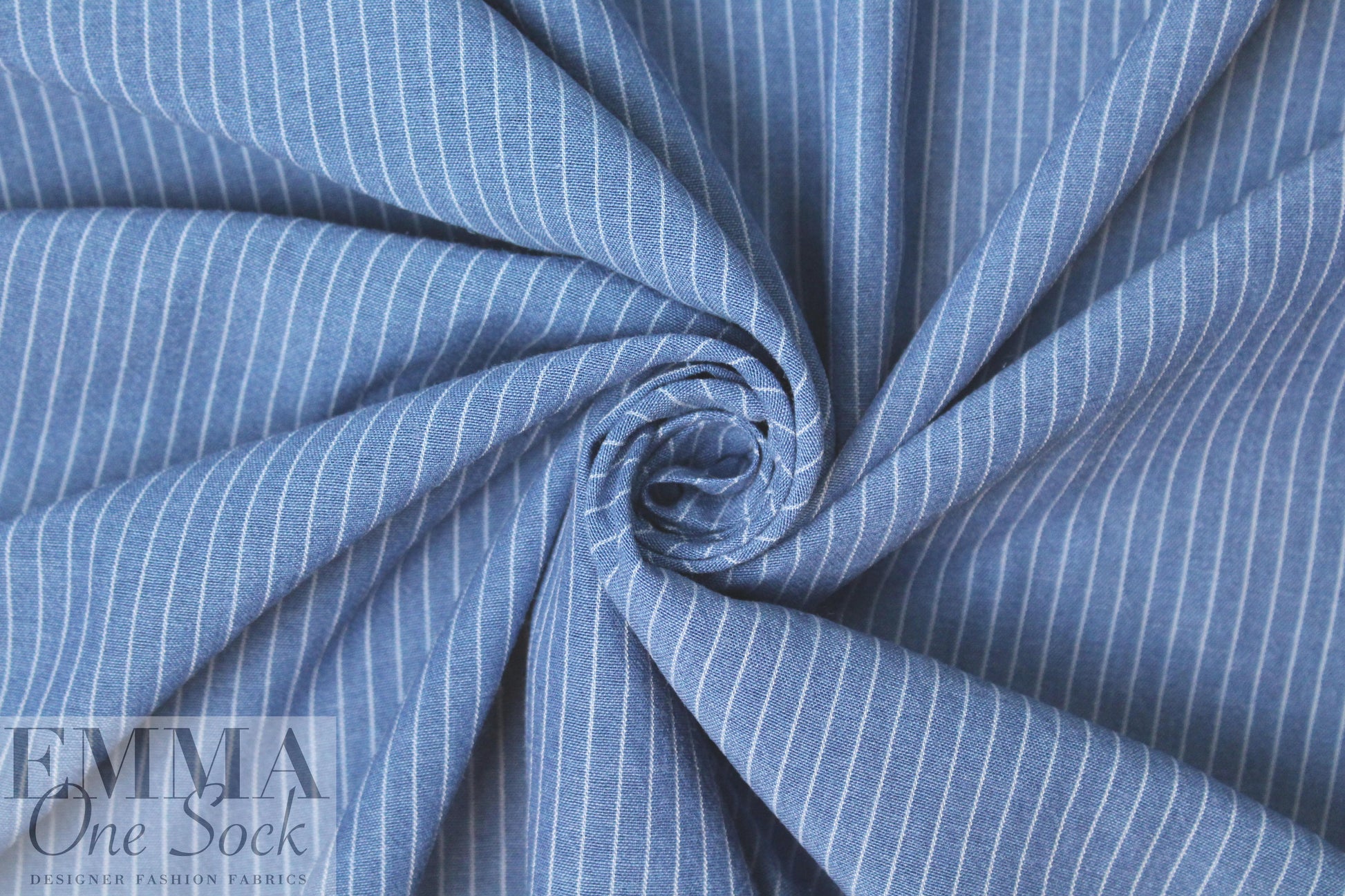 cotton/tencel lightweight denim woven stripe 1.375 yd