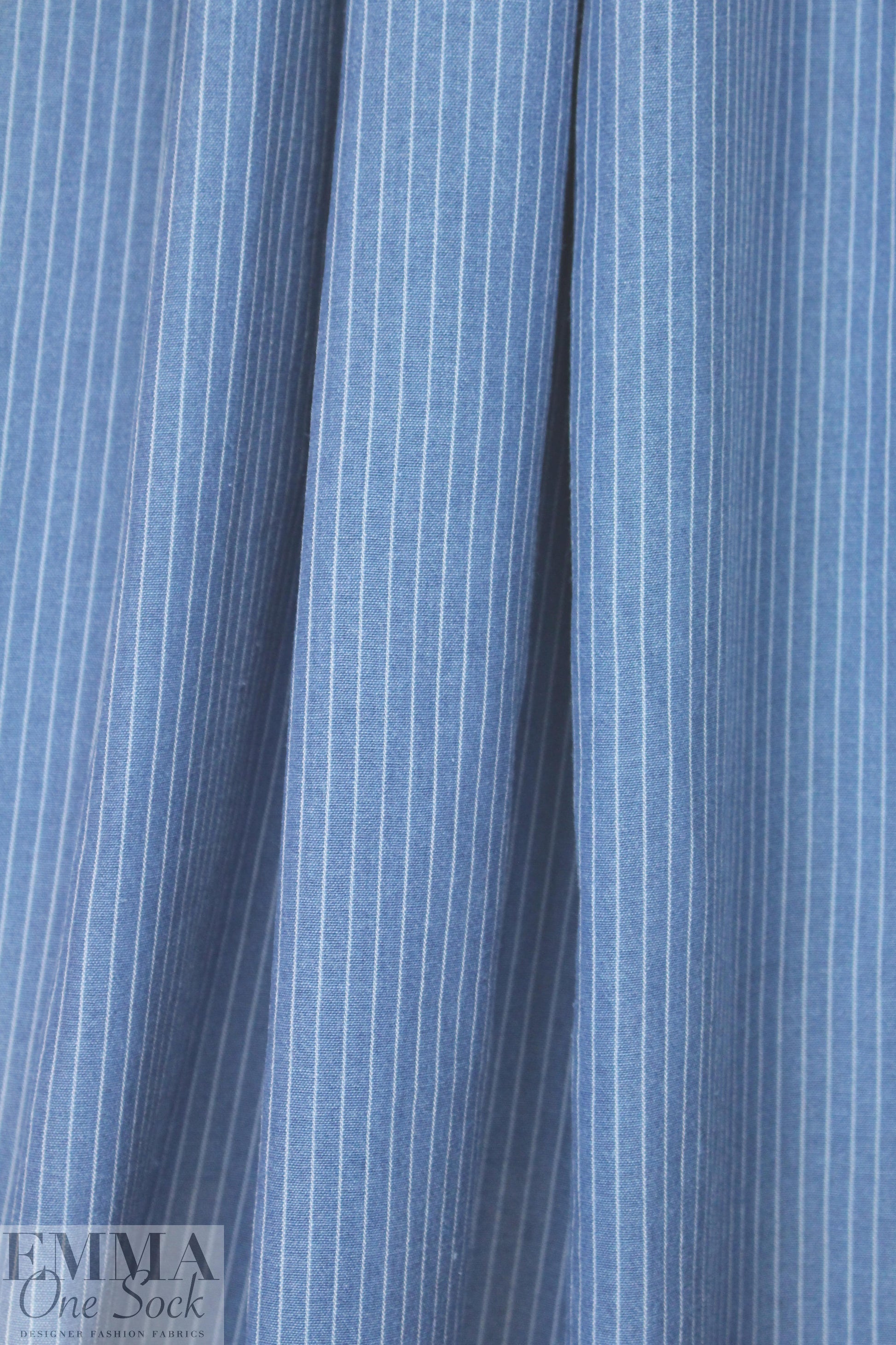 cotton/tencel lightweight denim woven stripe .75 yds