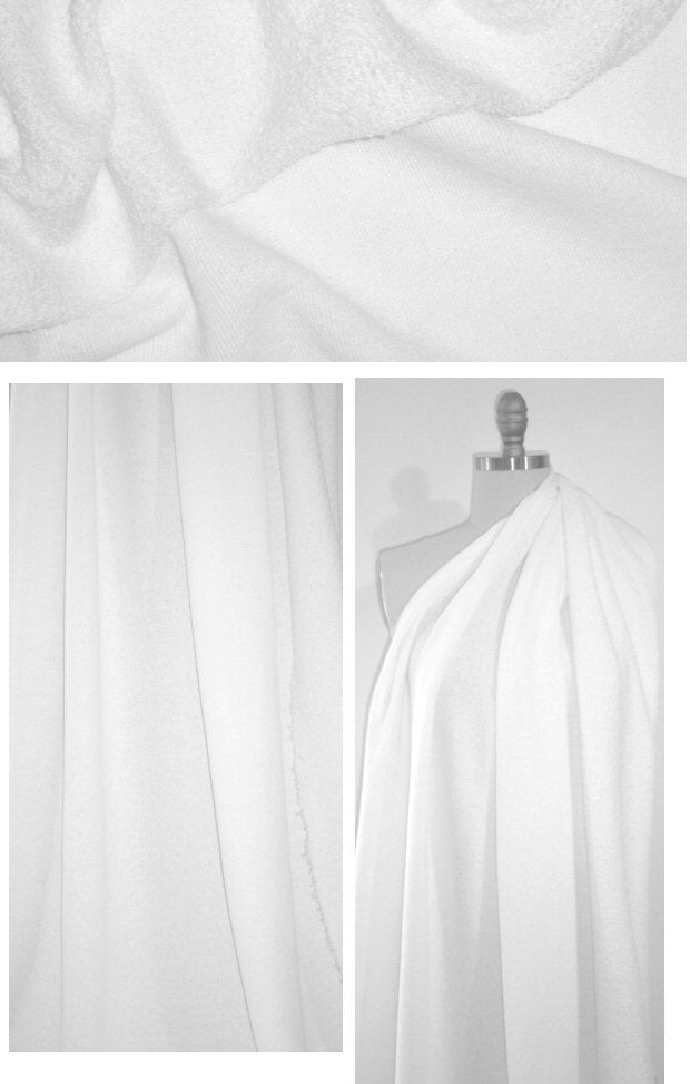 CA designer terrycloth backed cotton knit - white