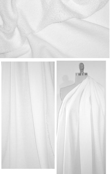 CA designer terrycloth backed cotton knit - white