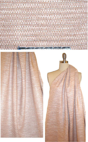 NY designer peach/silver/cream tweedy basketweave