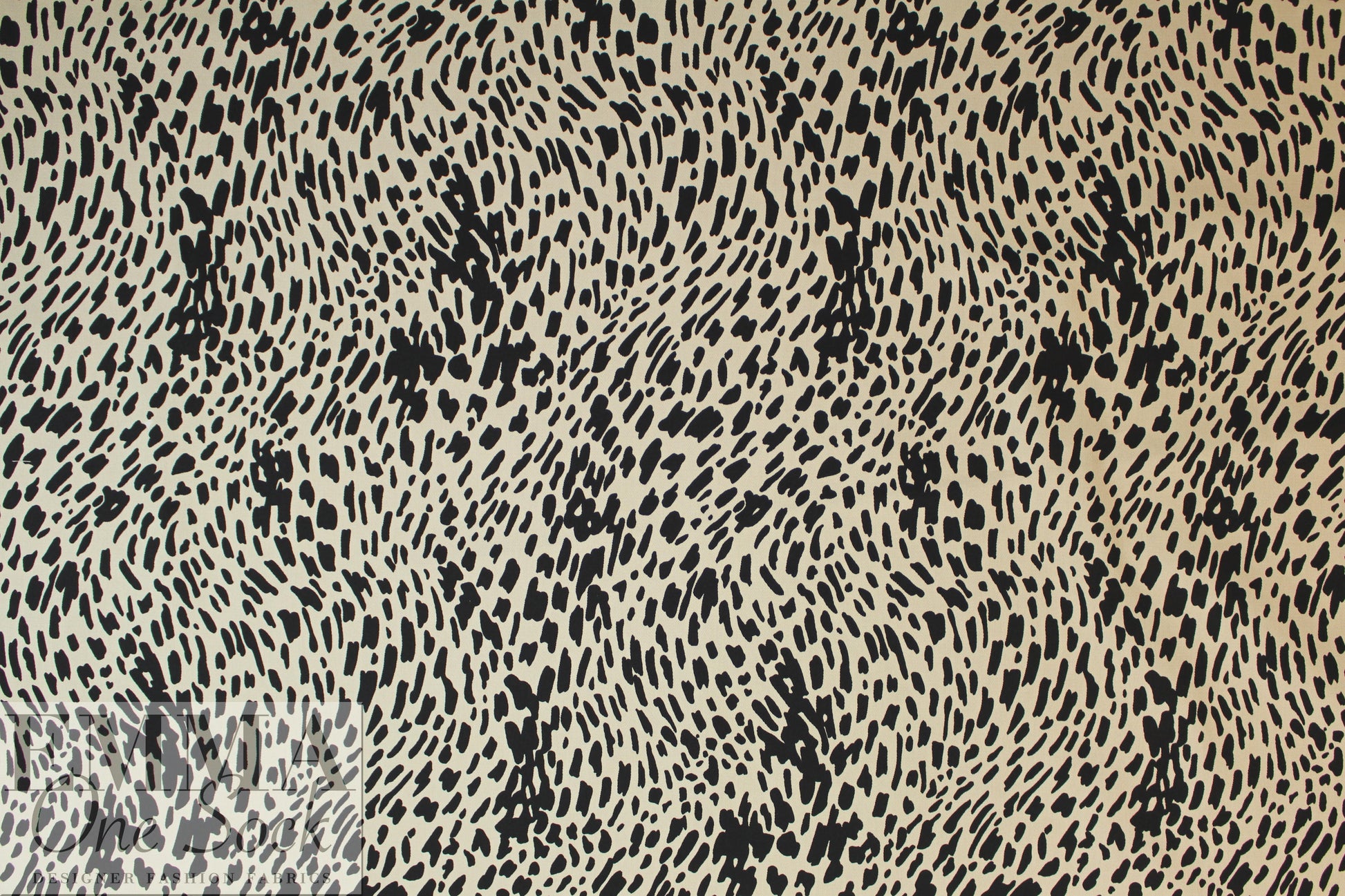 Italian stylized animal print cotton twill