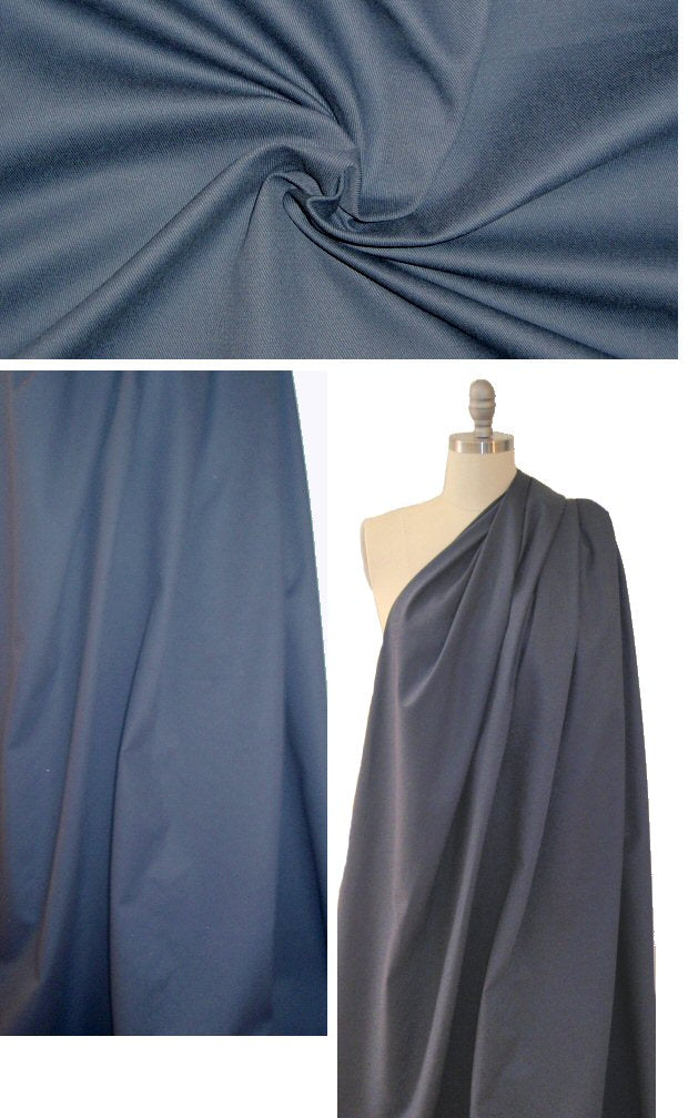 Italian stretch cotton twill - slate blue 1.33 yds