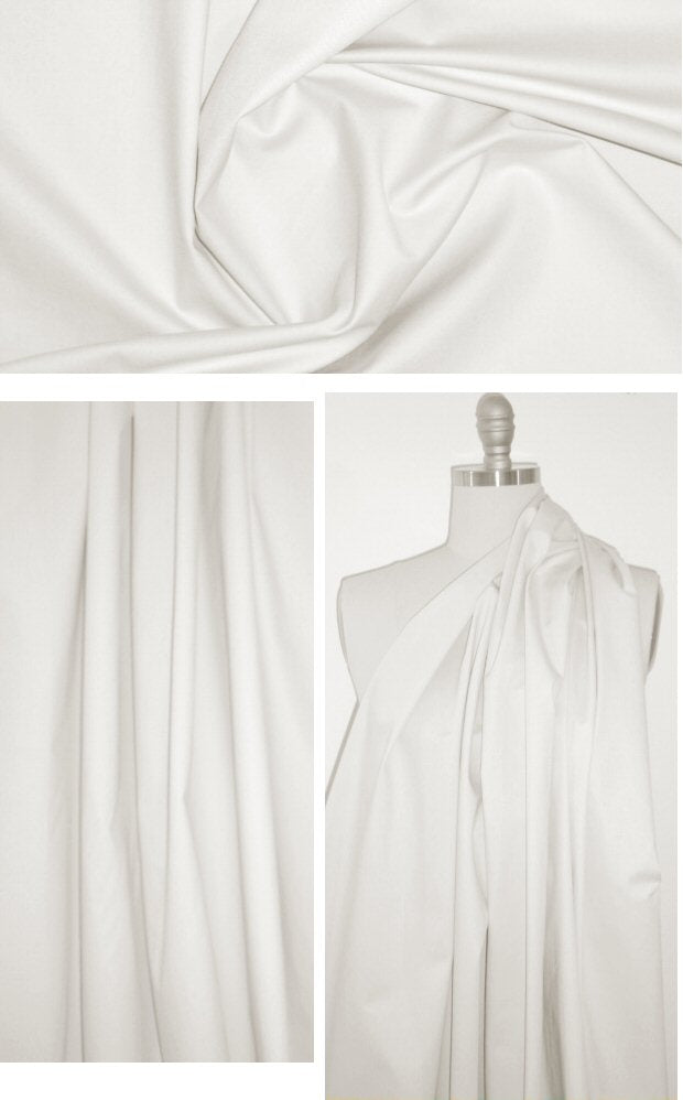 Italian cotton stretch twill - creamy white .66 yds