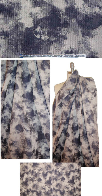 famous designer abstract jacquard twill - indigo/cloud .875 yds