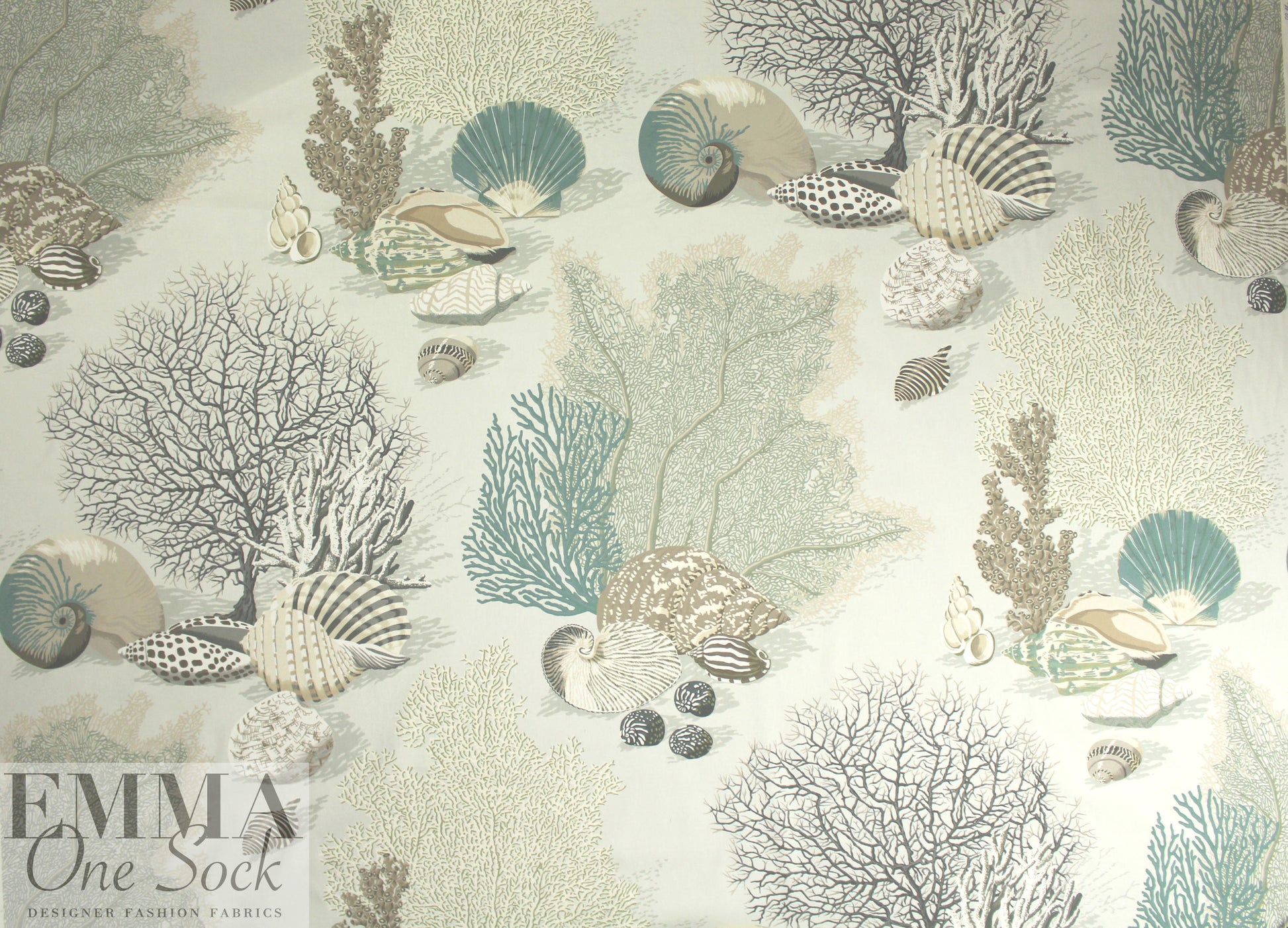 Italian 'coral reef' design cotton stretch twill