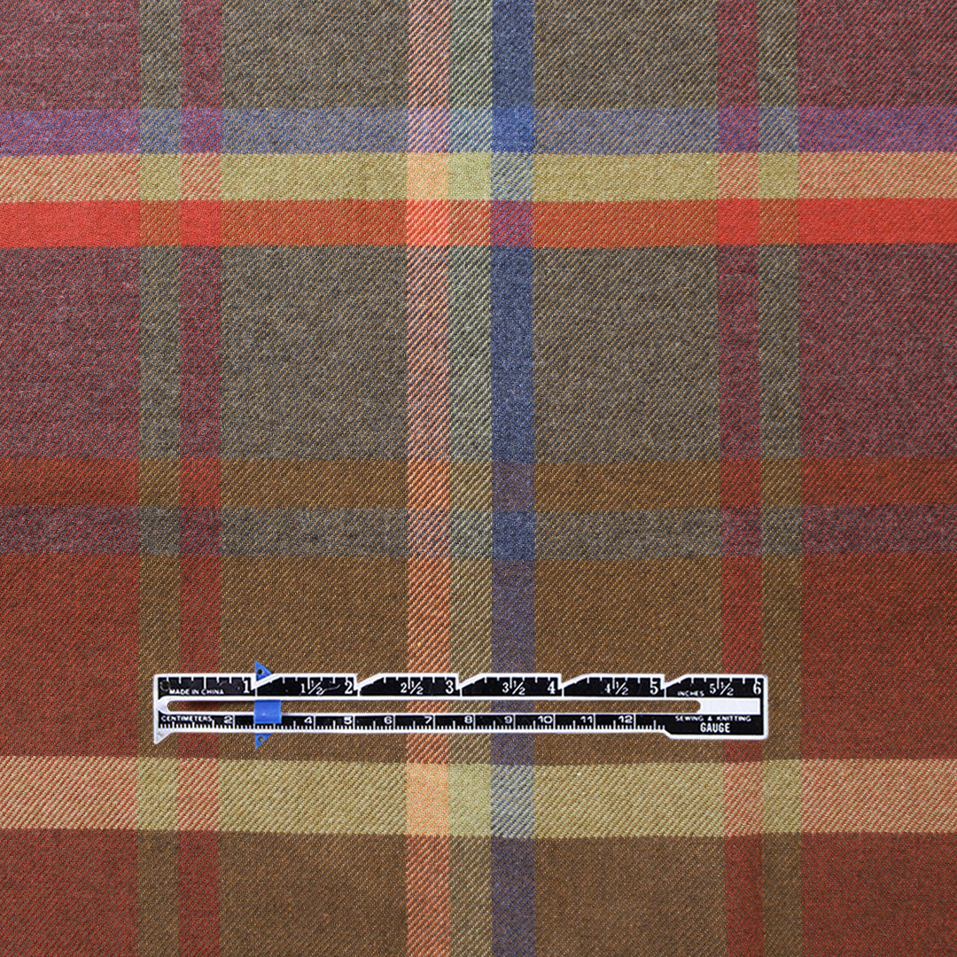 Italian super soft yarn-dye plaid cotton flannel - grenadine/chestnut 1.25 yds