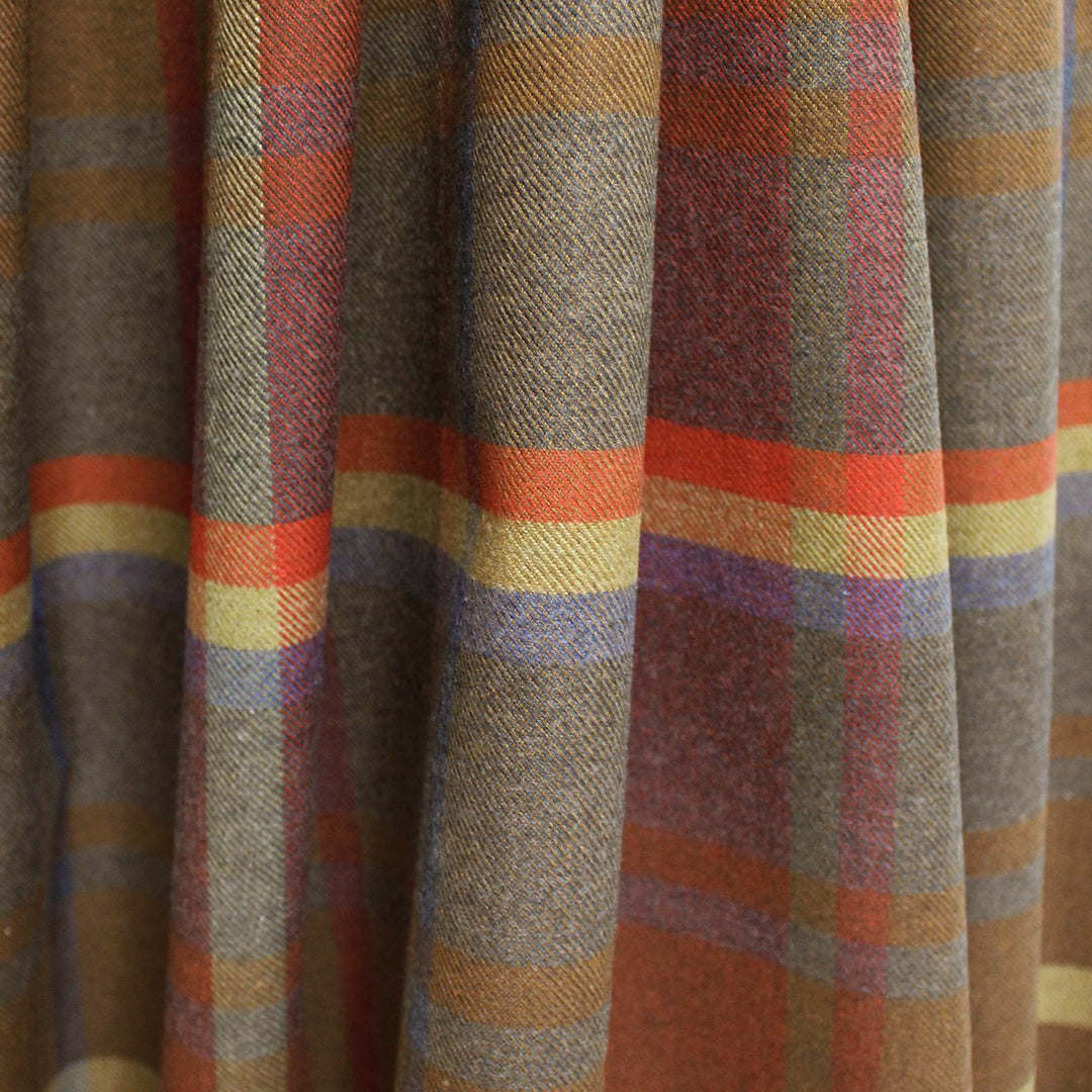 Italian super soft yarn-dye plaid cotton flannel - grenadine/chestnut .75 yds