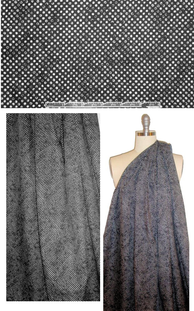 Lynn Dev0n black/white dotty graphic cotton twill