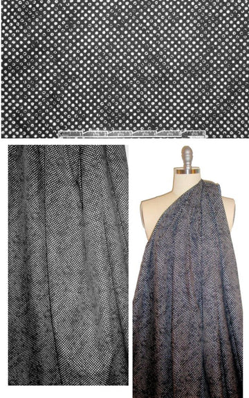 Lynn Dev0n black/white dotty graphic cotton twill