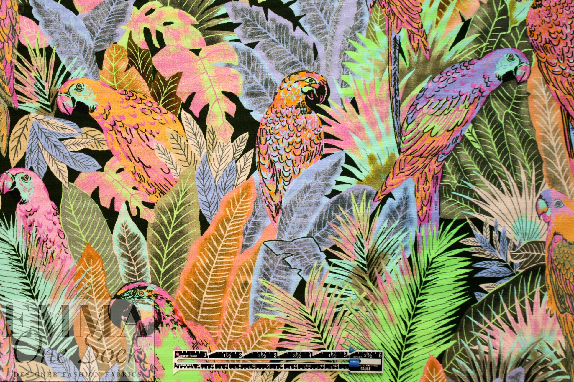 NY designer digital garden paradise cotton woven