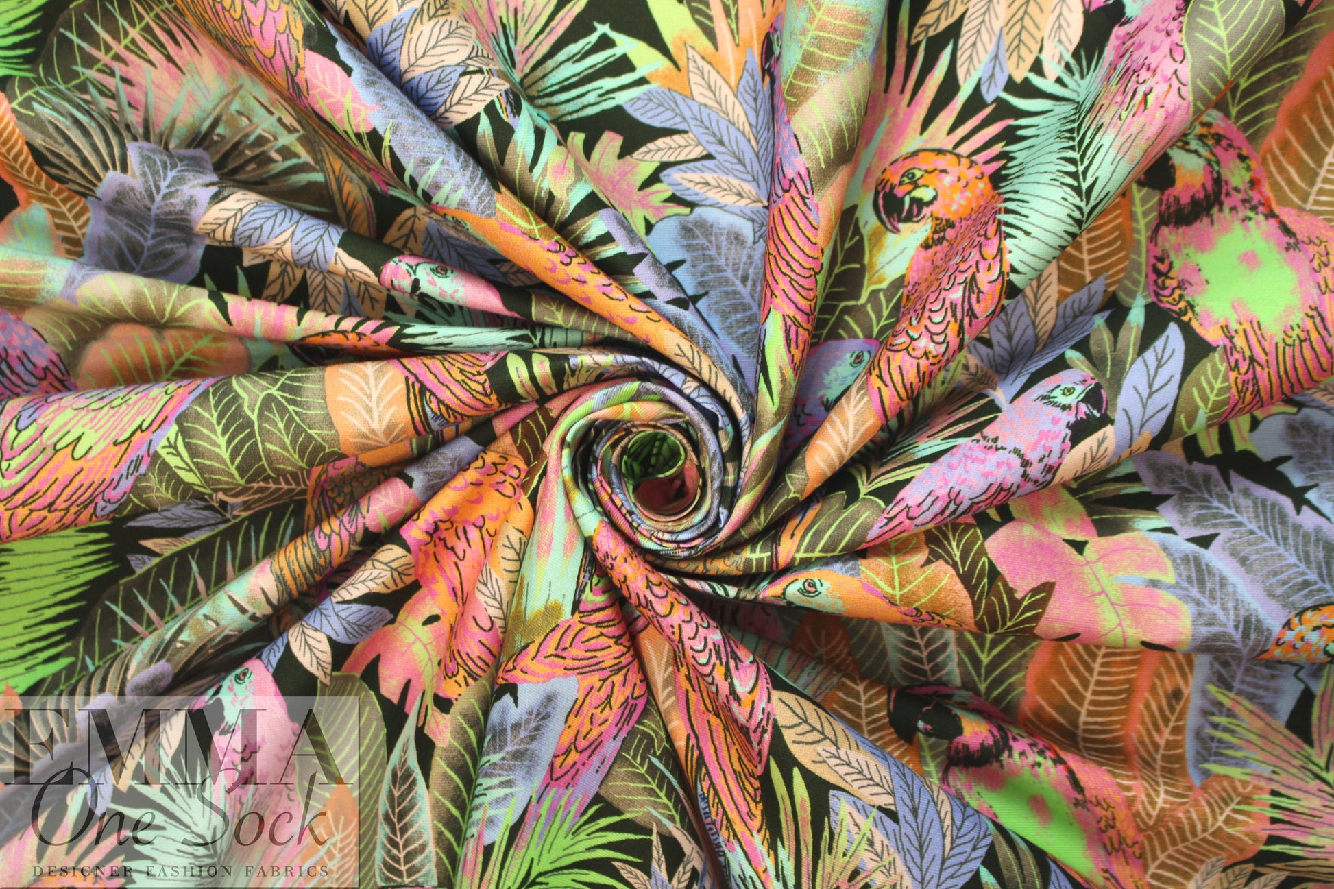 NY designer digital garden paradise cotton woven