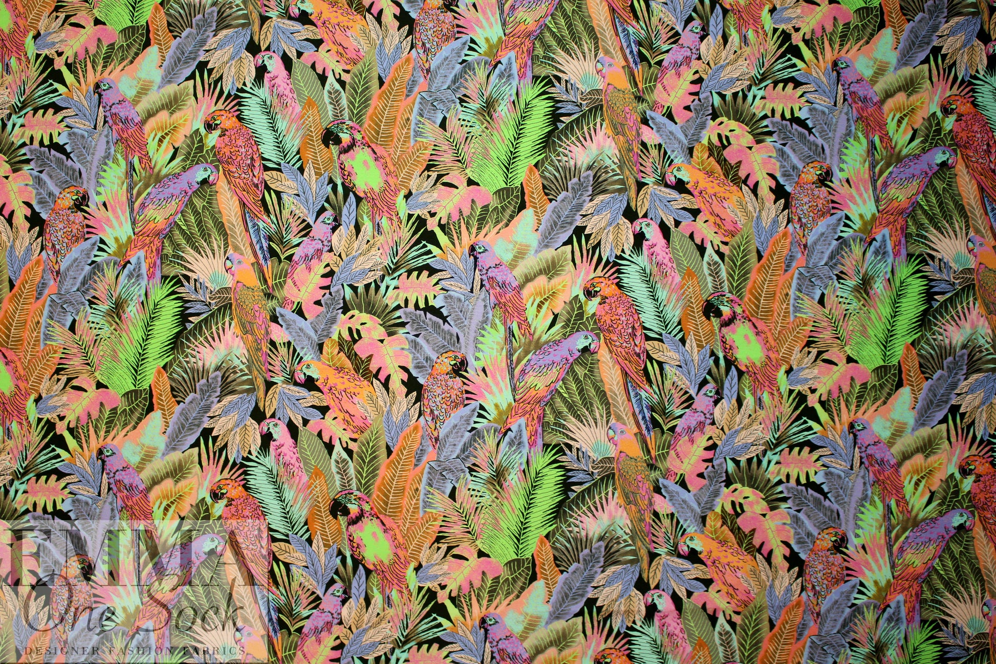 NY designer digital garden paradise cotton woven