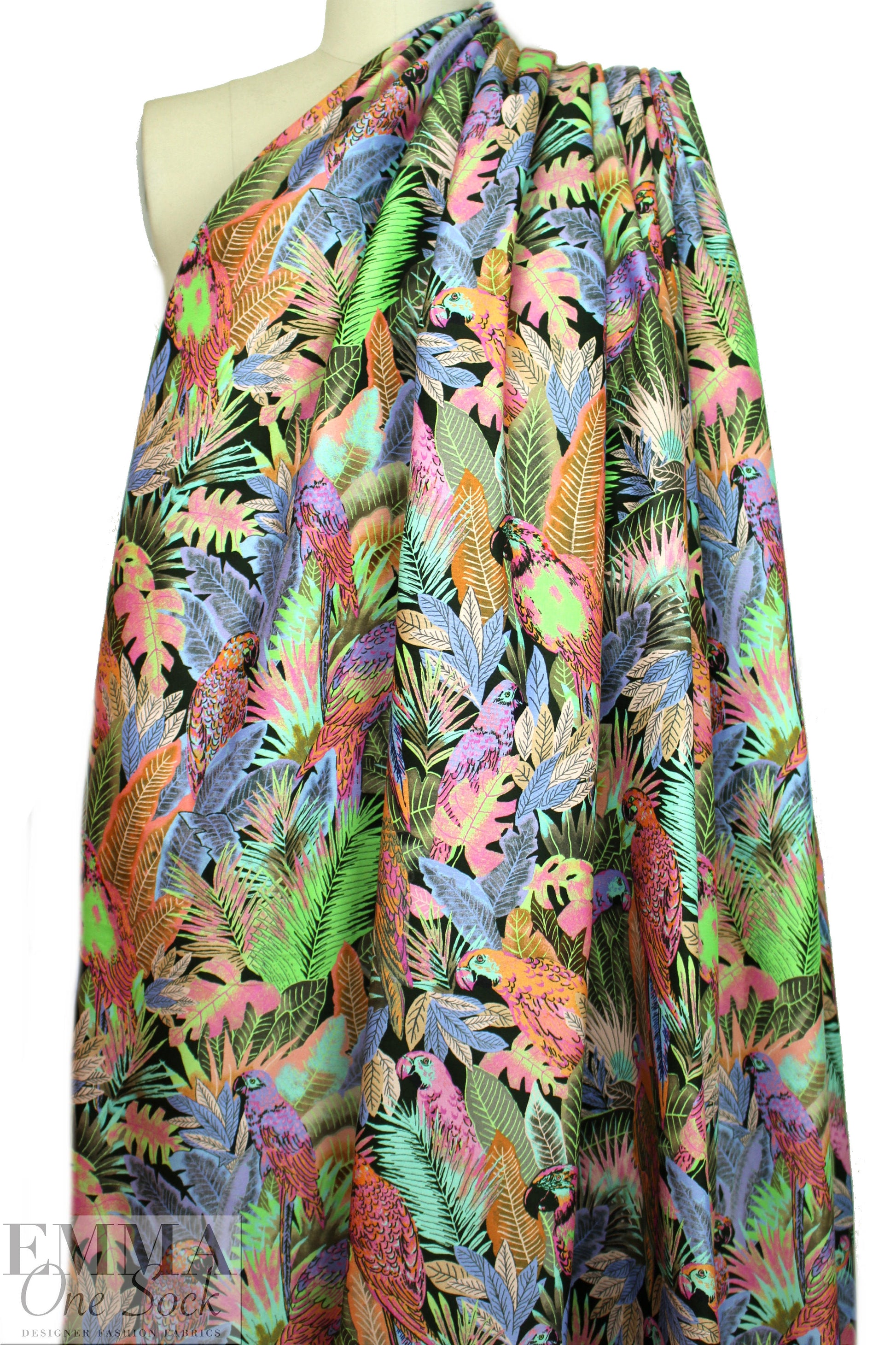 NY designer digital garden paradise cotton woven