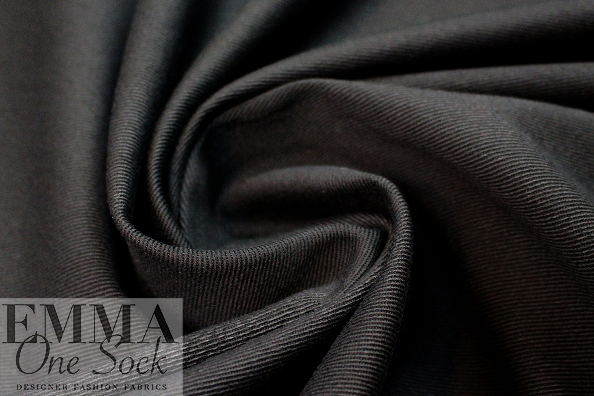NY designer cotton/spandex heavy stretch twill - black 2 yds