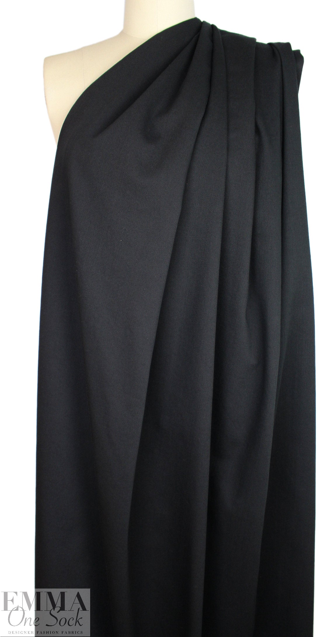 NY designer cotton/spandex heavy stretch twill - black .75 yds
