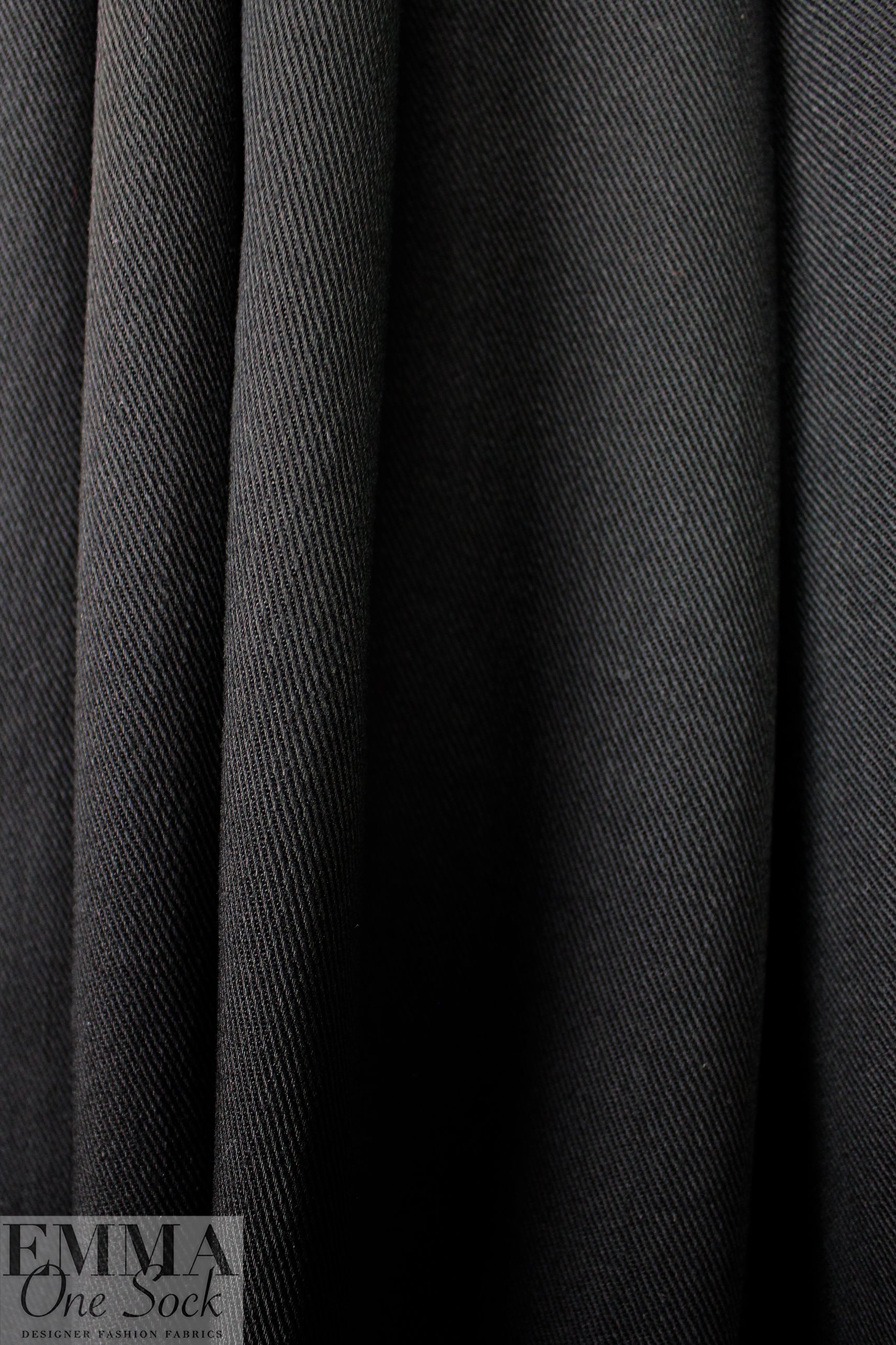 NY designer cotton/spandex heavy stretch twill - black .75 yds