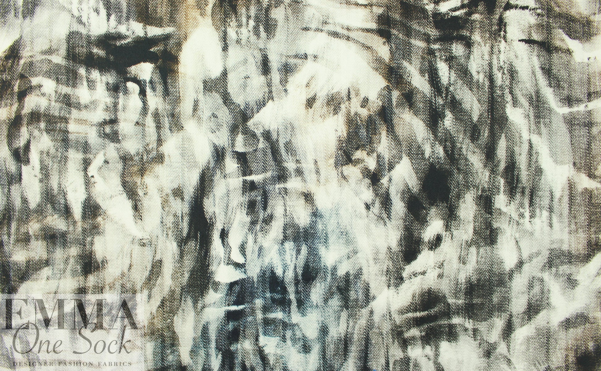 Italian layered abstract cotton stretch twill
