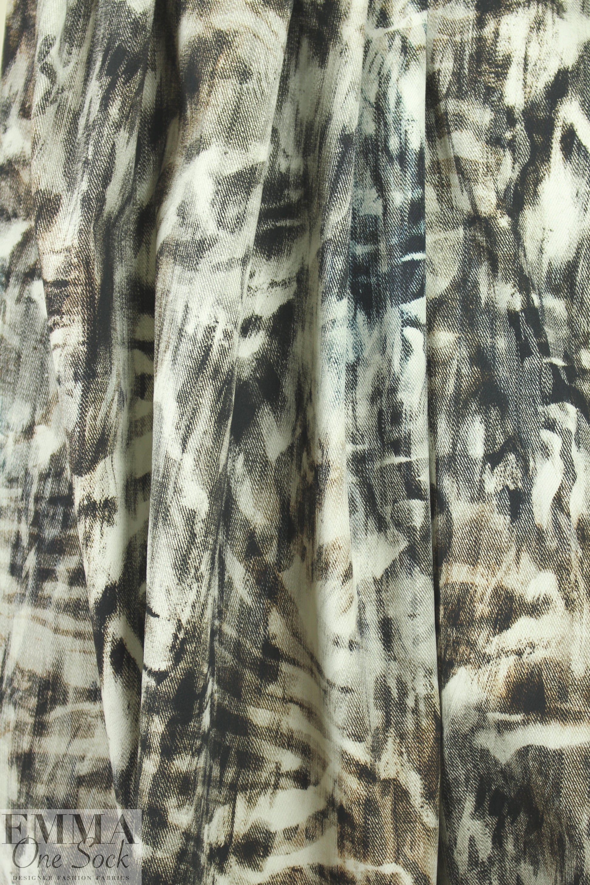 Italian layered abstract cotton stretch twill 1.625 yds