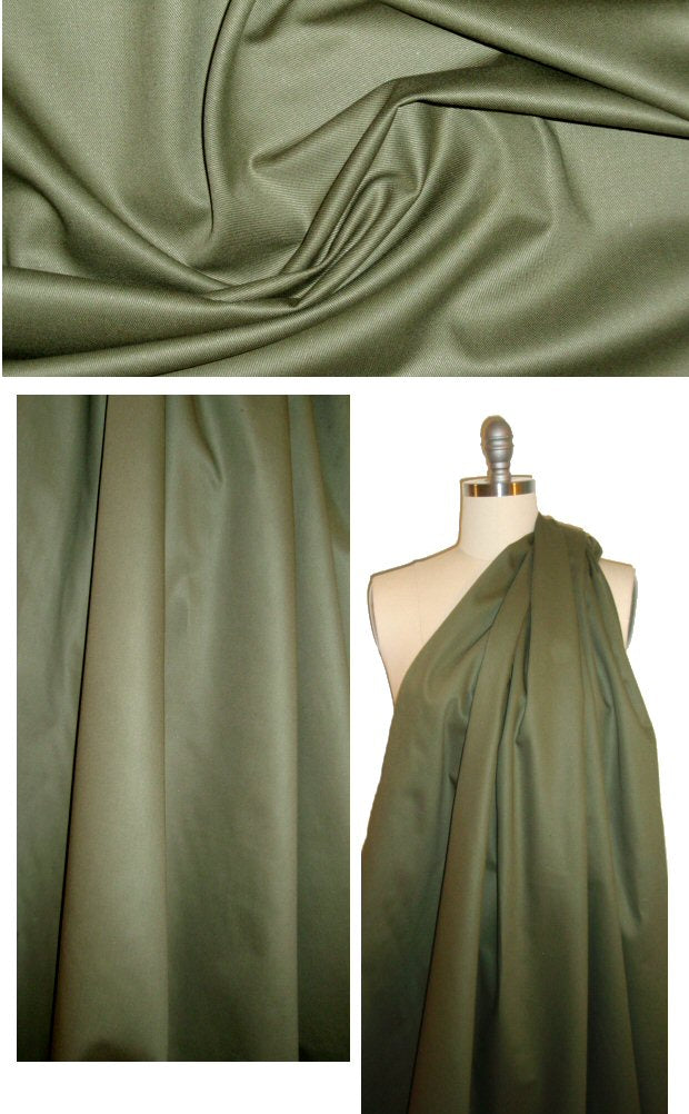 Italian 100% cotton bottomweight twill - loden 1.75 yd