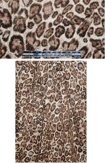 NY designer leopard print cotton stretch twill - brown 1.125 yds