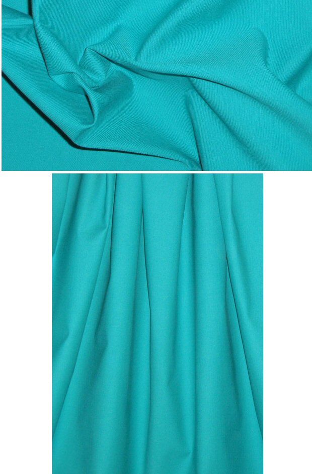 Italian turquoise cotton stretch twill 1.625 yds